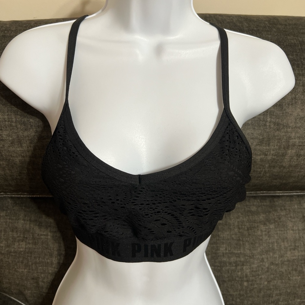 Celebrity Pink Black Lace Bralette